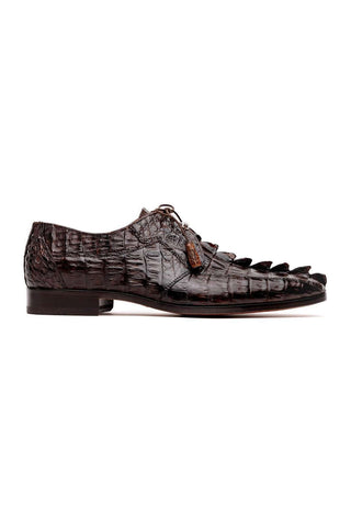 Marco Di Milano Cancun Brown Exotic Hornback Crocodile Skin Derby (MDM1003)-AmbrogioShoes