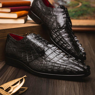 Marco Di Milano Cancun Exotic Hornback Crocodile Skin Derby (MDM1003)