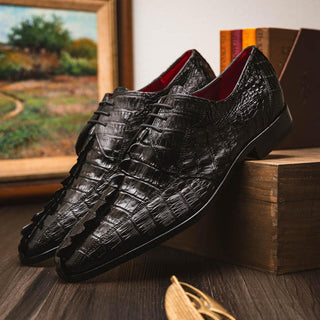 Marco Di Milano Cancun Exotic Hornback Crocodile Skin Derby (MDM1003)