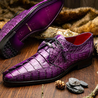 Marco Di Milano Cancun Exotic Hornback Crocodile Skin Derby (MDM1003)