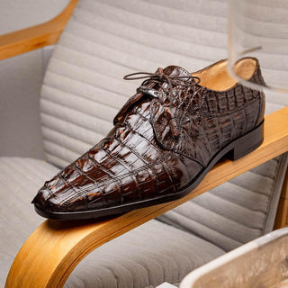 Marco Di Milano Cancun Exotic Hornback Crocodile Skin Derby (MDM1003)