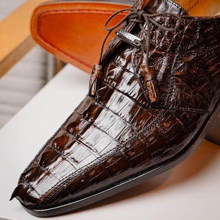 Marco Di Milano Cancun Exotic Hornback Crocodile Skin Derby (MDM1003)