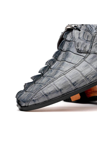 Marco Di Milano Cancun Gray Exotic Hornback Crocodile Skin Derby (MDM1003)-AmbrogioShoes