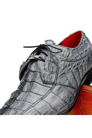 Marco Di Milano Cancun Gray Exotic Hornback Crocodile Skin Derby (MDM1003)-AmbrogioShoes