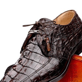 Marco Di Milano Cancun Men's Shoes Brown Exotic Hornback Crocodile Skin Derby (MDM1003)-AmbrogioShoes