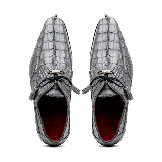 Marco Di Milano Cancun Men's Shoes Gray Exotic Hornback Crocodile Skin Derby (MDM1003)-AmbrogioShoes
