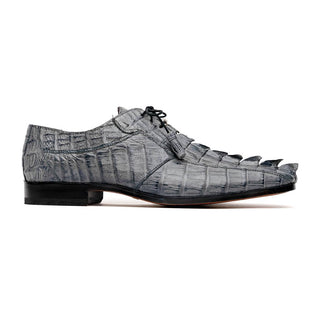 Marco Di Milano Cancun Men's Shoes Gray Exotic Hornback Crocodile Skin Derby (MDM1003)-AmbrogioShoes