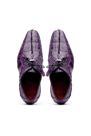 Marco Di Milano Cancun Purple Exotic Hornback Crocodile Skin Derby (MDM1003)-AmbrogioShoes