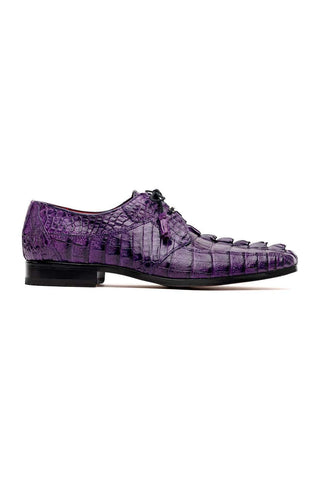 Marco Di Milano Cancun Purple Exotic Hornback Crocodile Skin Derby (MDM1003)-AmbrogioShoes