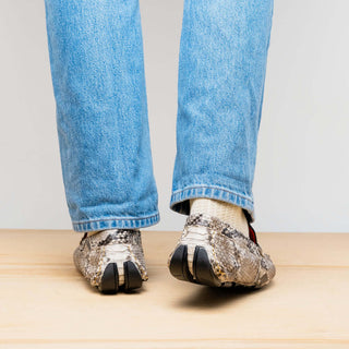 Marco Di Milano Capri Men's Shoes Natural Exotic Python Skin Horse-Bit Loafer (MDM1241)-AmbrogioShoes