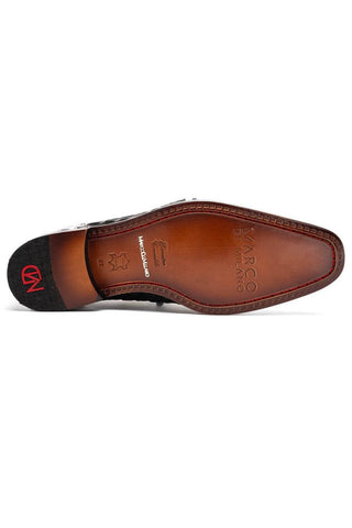 Marco Di Milano Caribe Black & Newspaper Genuine Hornback Caiman Crocodile Derby (MDM1118)-AmbrogioShoes