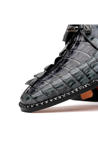 Marco Di Milano Caribe Dark Gray Genuine Hornback Caiman Crocodile Derby (MDM1118)-AmbrogioShoes