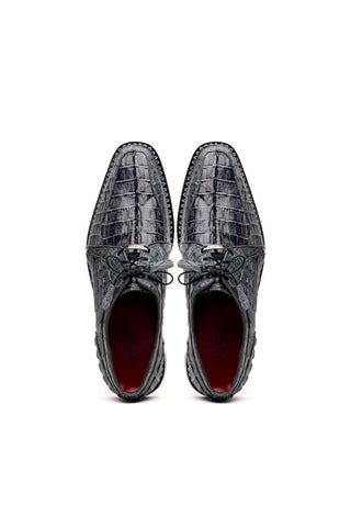 Marco Di Milano Caribe Dark Gray Genuine Hornback Caiman Crocodile Derby (MDM1118)-AmbrogioShoes