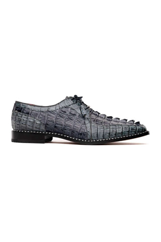 Marco Di Milano Caribe Dark Gray Genuine Hornback Caiman Crocodile Derby (MDM1118)-AmbrogioShoes