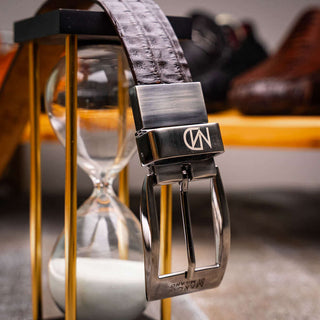 Marco Di Milano Caribe Men's Brown Genuine Crocodile Belts (MDMB1045)-AmbrogioShoes