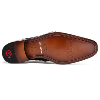 Marco Di Milano Caribe Men's Shoes Black & Newspaper Genuine Hornback Caiman Crocodile Derby (MDM1118)-AmbrogioShoes