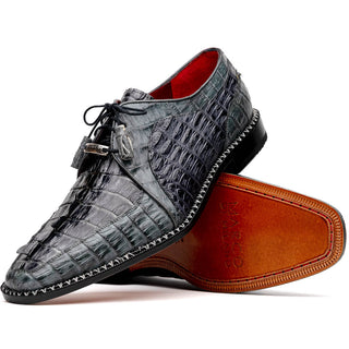 Marco Di Milano Caribe Men's Shoes Dark Gray Genuine Hornback Caiman Crocodile Derby (MDM1118)-AmbrogioShoes