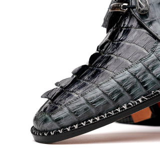 Marco Di Milano Caribe Men's Shoes Dark Gray Genuine Hornback Caiman Crocodile Derby (MDM1118)-AmbrogioShoes