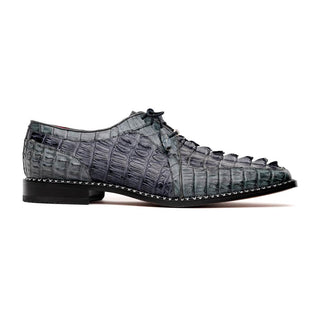 Marco Di Milano Caribe Men's Shoes Dark Gray Genuine Hornback Caiman Crocodile Derby (MDM1118)-AmbrogioShoes