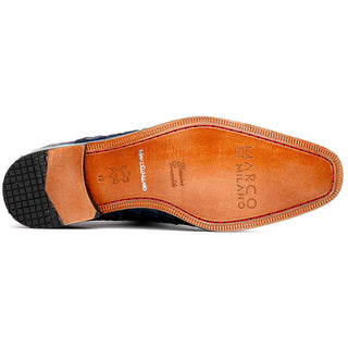Marco Di Milano Caribe Men's Shoes Newspaper & Black Genuine Hornback Caiman Crocodile Derby (MDM1118)-AmbrogioShoes
