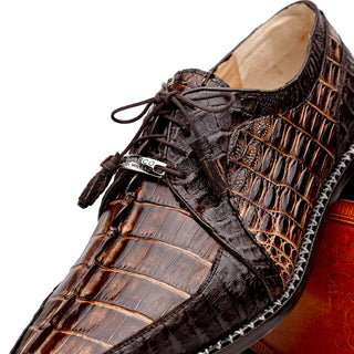 Marco Di Milano Caribe Men's Shoes Orix & Brown Genuine Hornback Caiman Crocodile Derby (MDM1118)-AmbrogioShoes