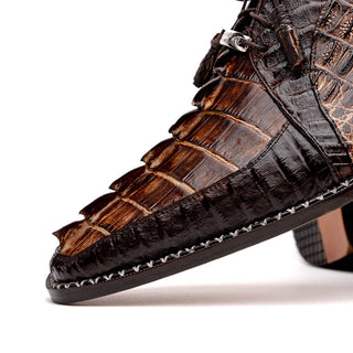 Marco Di Milano Caribe Men's Shoes Orix & Brown Genuine Hornback Caiman Crocodile Derby (MDM1118)-AmbrogioShoes