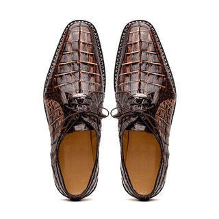 Marco Di Milano Caribe Men's Shoes Orix & Brown Genuine Hornback Caiman Crocodile Derby (MDM1118)-AmbrogioShoes