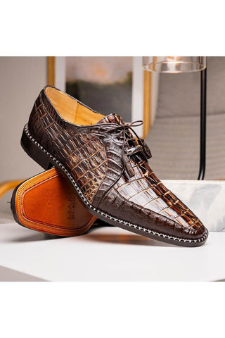 Marco Di Milano Caribe Orix & Brown Genuine Hornback Caiman Crocodile Derby (MDM1118)-AmbrogioShoes