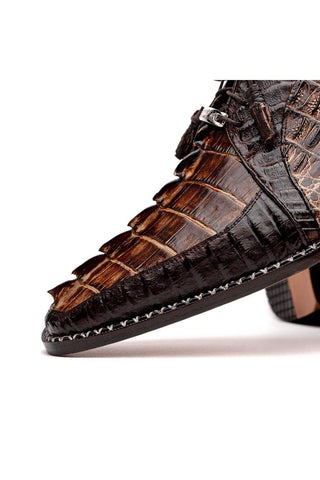 Marco Di Milano Caribe Orix & Brown Genuine Hornback Caiman Crocodile Derby (MDM1118)-AmbrogioShoes