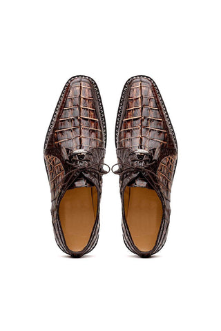 Marco Di Milano Caribe Orix & Brown Genuine Hornback Caiman Crocodile Derby (MDM1118)-AmbrogioShoes
