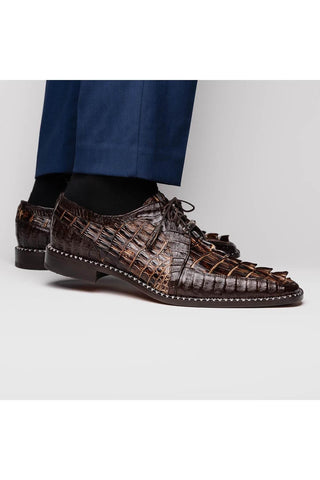 Marco Di Milano Caribe Orix & Brown Genuine Hornback Caiman Crocodile Derby (MDM1118)-AmbrogioShoes