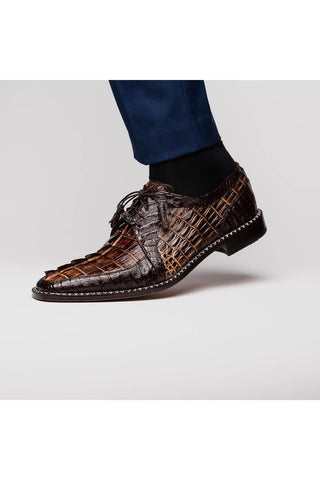 Marco Di Milano Caribe Orix & Brown Genuine Hornback Caiman Crocodile Derby (MDM1118)-AmbrogioShoes