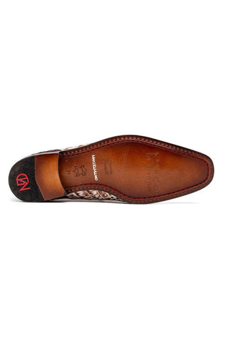 Marco Di Milano Caribe White & Brown Genuine Hornback Caiman Crocodile Derby (MDM1118)-AmbrogioShoes
