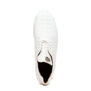 Marco Di Milano Crater White Exotic Crocodile & Lizard Skin Sneakers (MDM1252)-AmbrogioShoes