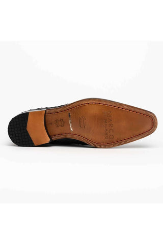 Marco Di Milano Criss Black Exotic Ostrich Quill Oxfords (MDM1073)-AmbrogioShoes