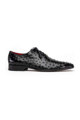 Marco Di Milano Criss Black Exotic Ostrich Quill Oxfords (MDM1073)-AmbrogioShoes