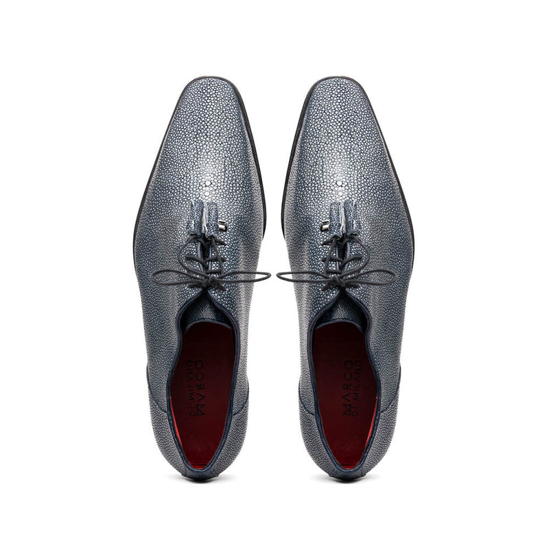 Marco Di Milano Criss Men's Shoes Navy Exotic Stingray Classic Dress Oxfords (MDM1087)-AmbrogioShoes
