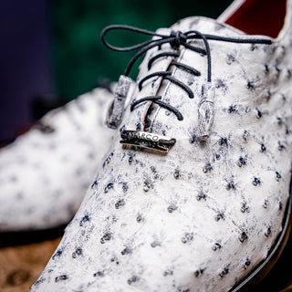 Marco Di Milano Criss Men's Shoes Newspaper Exotic Ostrich Quill Oxfords (MDM1073)-AmbrogioShoes