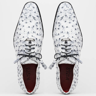 Marco Di Milano Criss Men's Shoes Newspaper Exotic Ostrich Quill Oxfords (MDM1073)-AmbrogioShoes