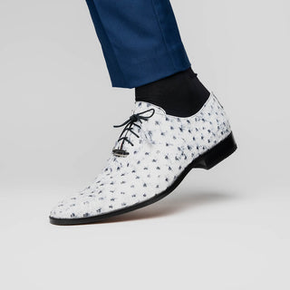 Marco Di Milano Criss Men's Shoes Newspaper Exotic Ostrich Quill Oxfords (MDM1073)-AmbrogioShoes