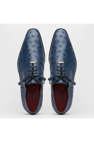 Marco Di Milano Criss Navy Exotic Ostrich Quill Oxfords (MDM1073)-AmbrogioShoes