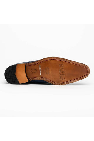Marco Di Milano Criss Navy Exotic Ostrich Quill Oxfords (MDM1073)-AmbrogioShoes