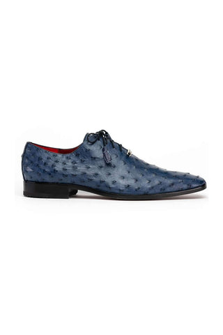 Marco Di Milano Criss Navy Exotic Ostrich Quill Oxfords (MDM1073)-AmbrogioShoes