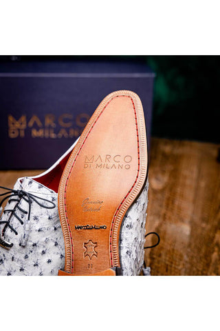 Marco Di Milano Criss Newspaper Exotic Ostrich Quill Oxfords (MDM1073)-AmbrogioShoes
