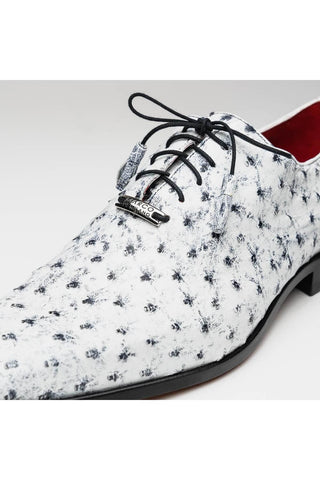 Marco Di Milano Criss Newspaper Exotic Ostrich Quill Oxfords (MDM1073)-AmbrogioShoes