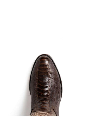 Marco Di Milano Denver Clear Brown Exotic Ostrich Skin Cowboy Boot (MDM1218)-AmbrogioShoes