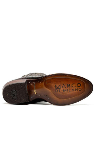 Marco Di Milano Denver Clear Brown Exotic Ostrich Skin Cowboy Boot (MDM1218)-AmbrogioShoes