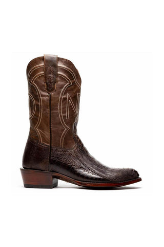 Marco Di Milano Denver Clear Brown Exotic Ostrich Skin Cowboy Boot (MDM1218)-AmbrogioShoes