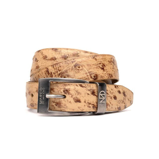 Marco Di Milano Domenico Men's Antique Orix Genuine Ostrich Skin Belts (MDMB1047)-AmbrogioShoes