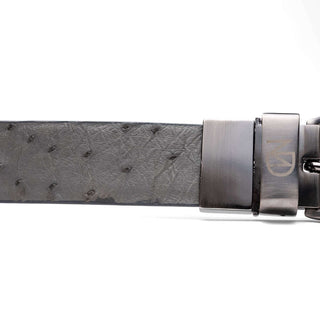 Marco Di Milano Domenico Men's Gray Genuine Ostrich Skin Belts (MDMB1047)-AmbrogioShoes